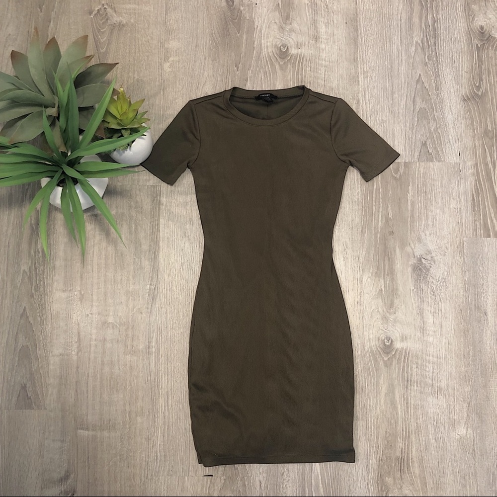 Forever 21 olive green bodycon dress